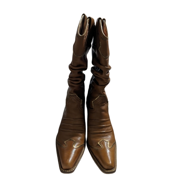 Gianni Bini Wade211 Brown Slouchy Cowboy Boots Size 7 Medium - Picture 5 of 11